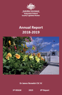 INSLM Annual Report 2018-19 cover